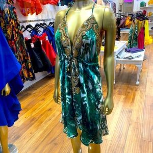 Gorgeous hand beaded tropical dress